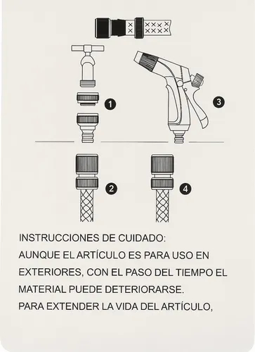 Pistola De Riego + Accesorios Conectores Acople Rapido - Image 2