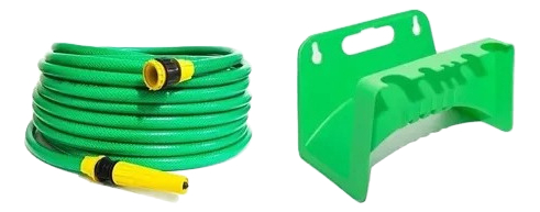 Manguera De Riego Trenzada Reforzada 20 Mts + Portamanguera