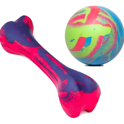 Pelota Y Hueso De Caucho Goma Combo Juguete Perro N 1