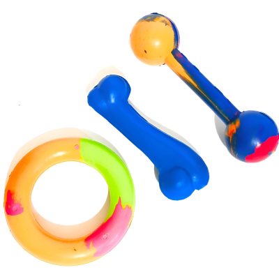 Pesa Hueso De Goma Caucho Combo Para Perros Chicos 033426