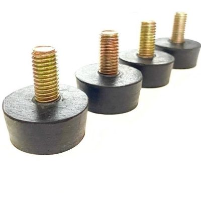 Pata Tope De Goma Con Tornillo Métrico 10 Mm X 4 Unidades
