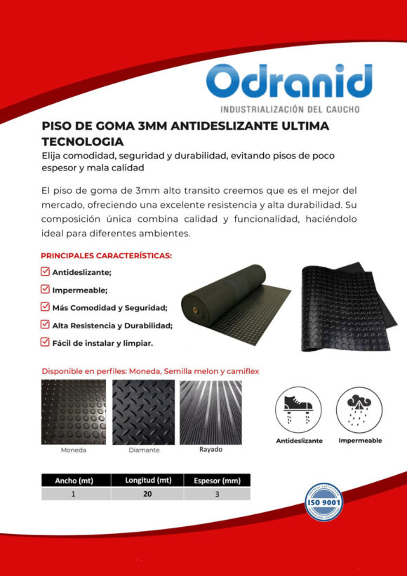 Piso De Goma Semilla Melon Espesor 3 Mm 1 M/ Ancho No Pvc - Image 5