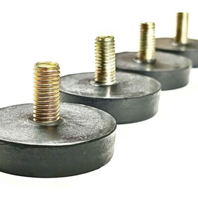 Pata Con Tornillo Goma Metrico 10mm (pack X 12 Unidades)