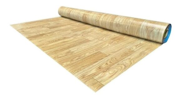 Piso Vinílico Símil Goma Madera Rollo X 10m2 Espesor 1.2m