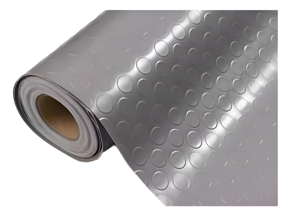 Piso De Goma/pvc Moneda 3mm Gris 1mt X 3mt Alto Transito