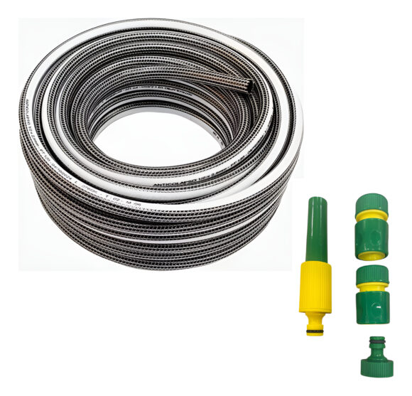 Manguera Riego 1/2 X 25mts Anticolapso Trenzada + Accesorios