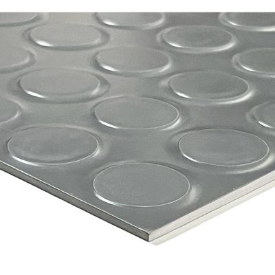 Piso Goma Baldosa Indelval Clasic Gris Saldo 50x50 1m2 (3mm)