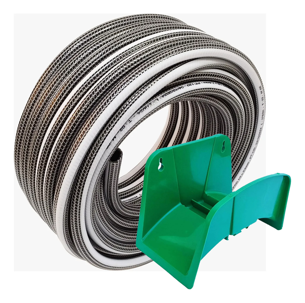 Manguera Riego 1/2 X 15m Anticolapsable Trenzada + Portamang