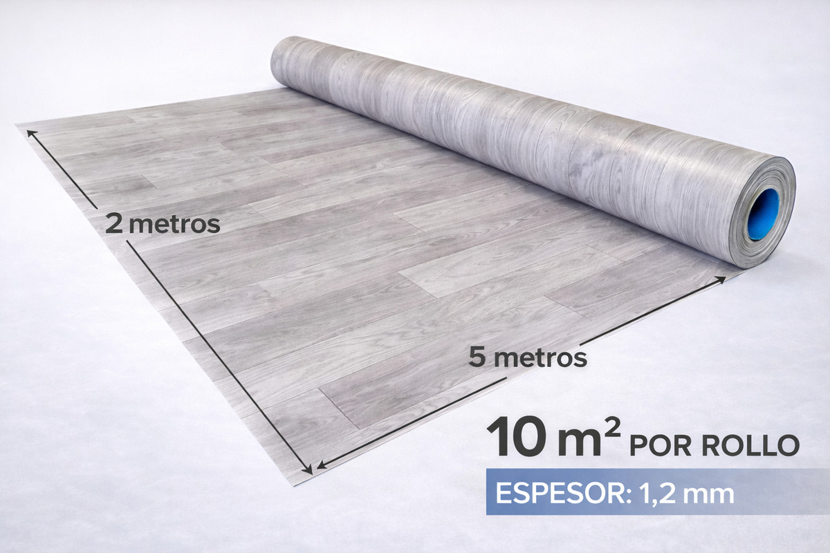 Piso Vinílico Simil Goma Madera Rollo X 10m2 Espesor 1.2mm - Image 5