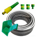 Manguera Riego 1/2 X 25m Anticolapsable Trenzada + Accesorio