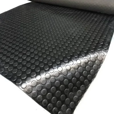 Piso De Goma Moneda Negro Ancho 1 Metro 2.5 Mm Espes No Pvc