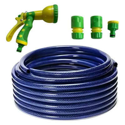 Manguera De Riego Trenzada C/ Pistola Multivia 1/2  X 15mts Azul