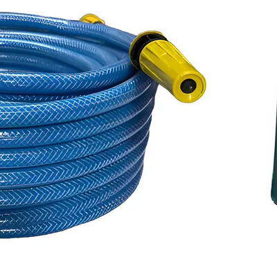 Manguera De Riego Trenzada Reforzada 50 Mts + Portamanguera