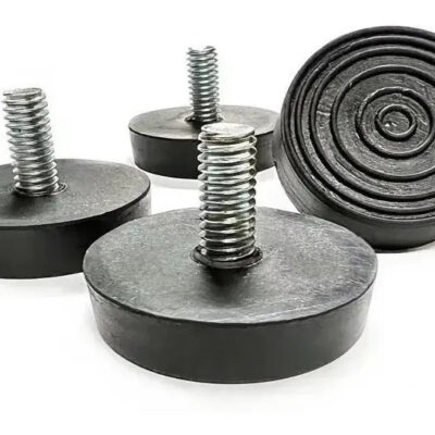 Pata De Goma Con Tornillo 3/8 (pack X 4 Unidades)  Negro
