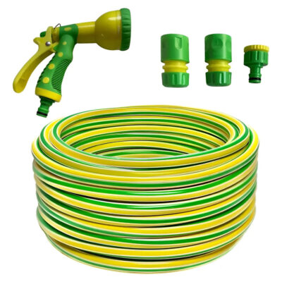 Manguera Riego 1/2 Reforzada X 15 Mts + Accesorios Pistola 7 Verde