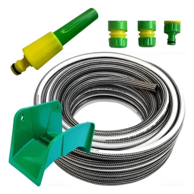 Manguera Riego 1/2 X 15m Anticolapsable Trenzada + Accesorio