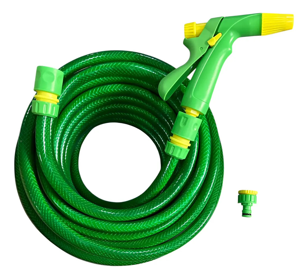 Manguera De Riego 1/2 Trenzada Reforzada X 50mts + Accesorio Verde