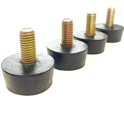 Pata Tope De Goma Con Tornillo Métrico 8mm X 12 Unidades  Negro