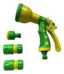 Pistola De Riego Multivia Kit + Accesorios Acople Rapido Pro