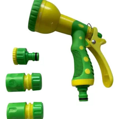 Pistola De Riego Multivia Kit + Accesorios Acople Rapido Pro