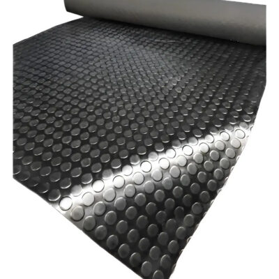 Piso De Goma/pvc Moneda 3mm 1,2mts De Ancho Alto Transito Negro Moneda