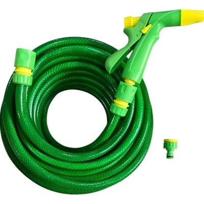 Manguera De Riego 1/2 Trenzada Reforzada X 25mts + Accesorio Verde