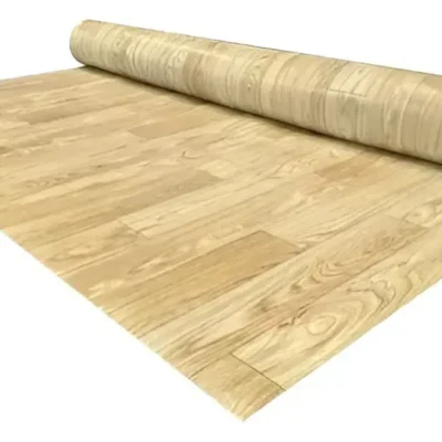 Piso Vinílico Simil Goma Madera Rollo X 10m2 Espesor 1.2mm Marrón Claro Símil Madera