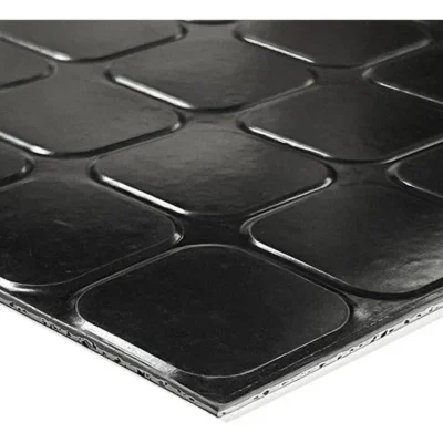 Piso Goma Baldosa Indelval Cerama Negra Saldo 50x50 1m2 3mm