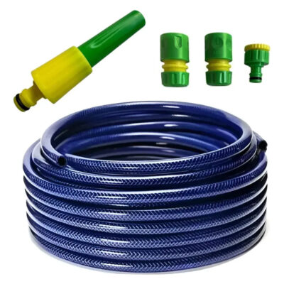 Manguera De Riego 3/4 Trenzada Reforzada X 50mts + Accesorio Azul