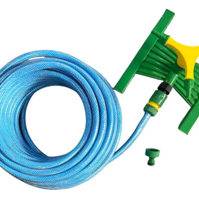 Manguera De Riego 1/2 Reforzada X 20mts + Regador Giratorio Celeste