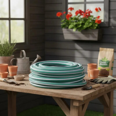 Manguera Riego Jardin Reforzada 1/2 13mm X 15 Mts Rollo Verde Oscuro