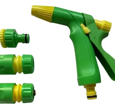 Pistola De Riego + Accesorios Conectores Acople Rapido