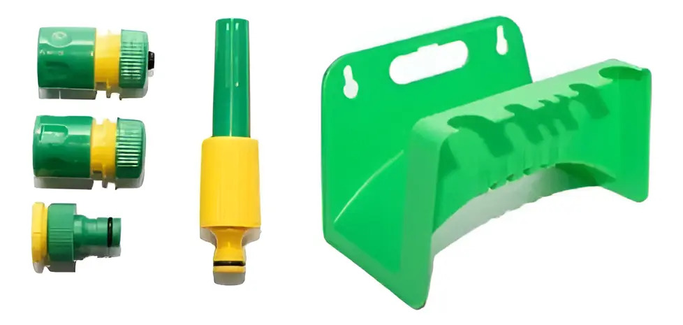 Lanza Pistola Riego Kit + Acc. Acople Rapido + Portamanguera