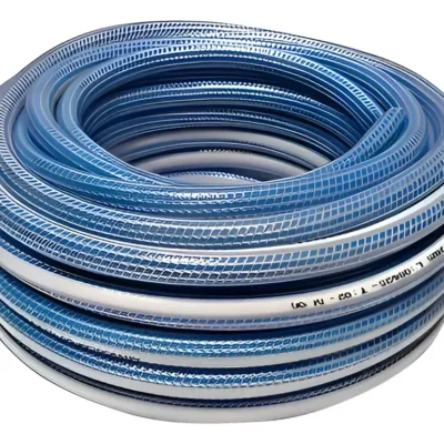 Manguera Riego 1/2  X 25m Anticolapso Jardín Pvc Trenzada Celeste