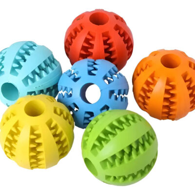 Juguete Mordillo Perros Pelota Porta Alimento 7cm 12unidades Multicolor