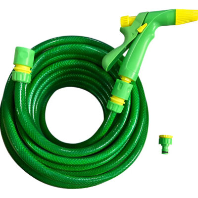 Manguera De Riego 3/4 Trenzada Reforzada X 15mts + Accesorio Verde