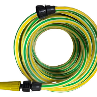 Manguera Riego Jardin Forzada 1/2 13mm X 25mts + Acoples Verde/amarillo