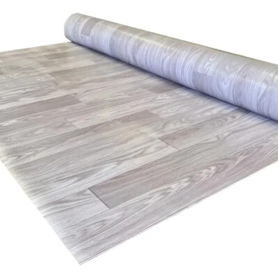 Piso Vinílico Simil Goma Madera Rollo X 10m2 Espesor 1.2mm Gris Símil Madera