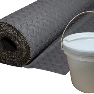 Combo Piso Semilla Gris  Simil Goma 15m2 + Adhesivo!!