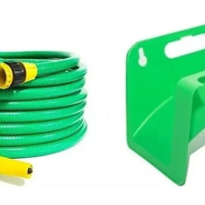 Manguera De Riego Trenzada Reforzada 15 Mts + Portamanguera