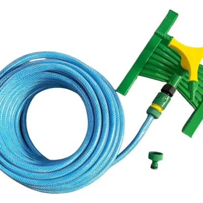 Manguera De Riego 1/2 Reforzada X 30mts + Regador Giratorio Celeste