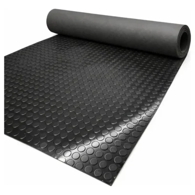 Piso De Goma Moneda Negro 1mt X 20mt 3mm (rollo Completo) Negro Moneda Negro Goma 3mm