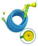 Manguera De Riego 1/2 Reforzada X 30mts + Accesorios Premium Celeste