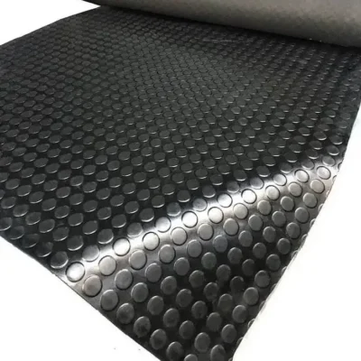 Piso De Goma Moneda Negro 2.5mm Esp, Ancho 1.40mt (no Pvc)