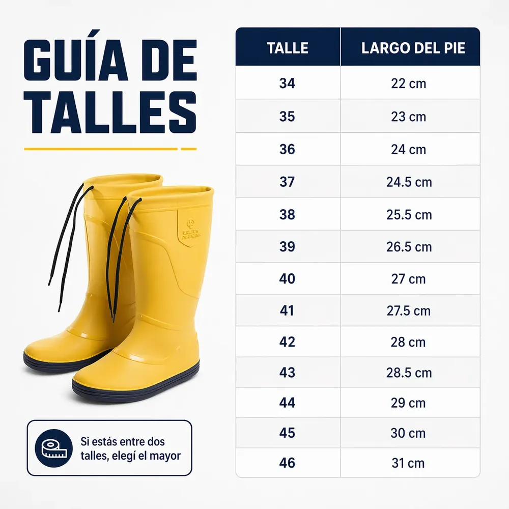 Bota Lluvia Náutica Marine Calfor Pampeana Cuello Cordon(dep - Image 3