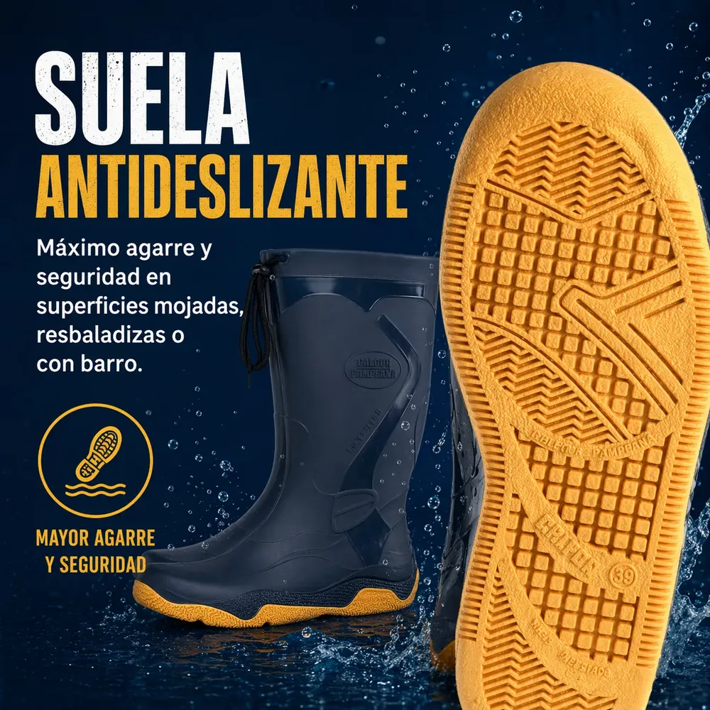 Bota Lluvia Náutica Marine Calfor Pampeana Cuello Cordon(dep - Image 11