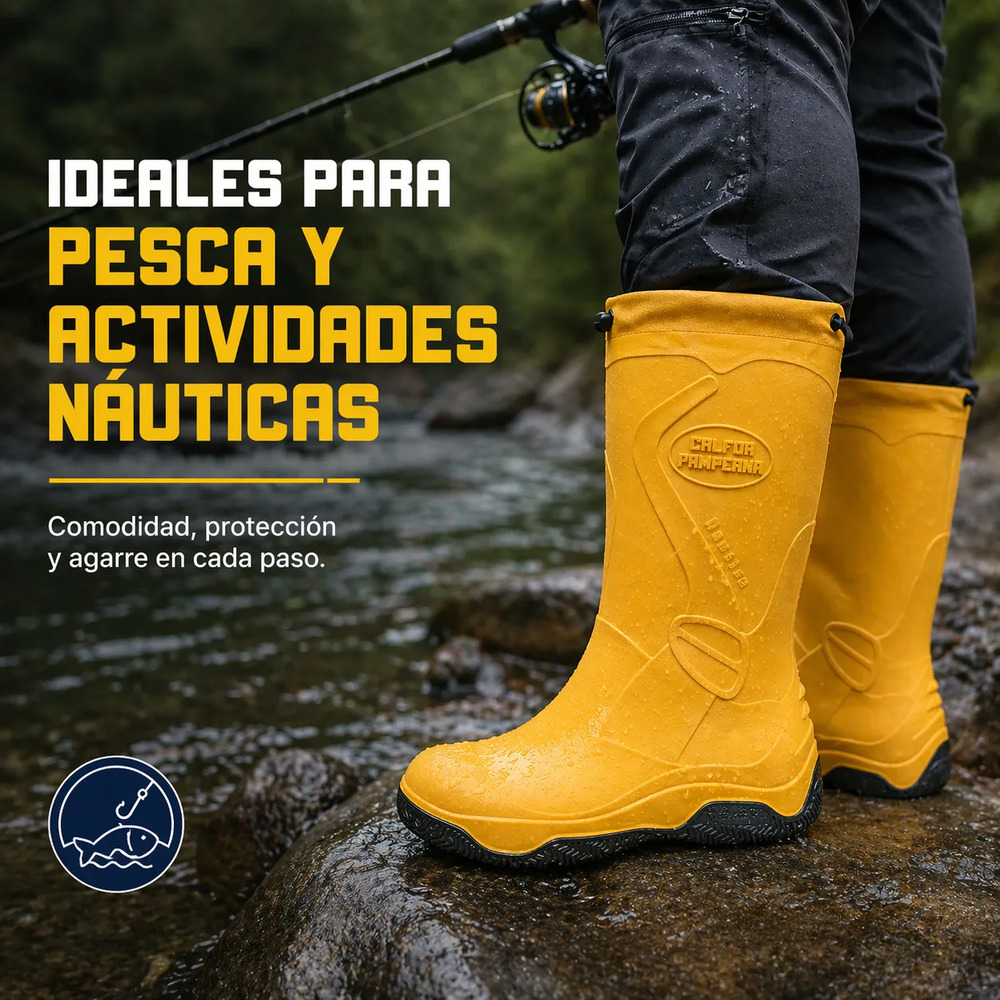 Bota Lluvia Náutica Marine Calfor Pampeana Cuello Cordon(dep - Image 5