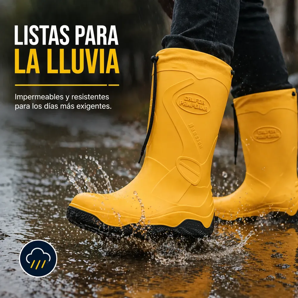 Bota Lluvia Náutica Marine Calfor Pampeana Cuello Cordon(dep - Image 2