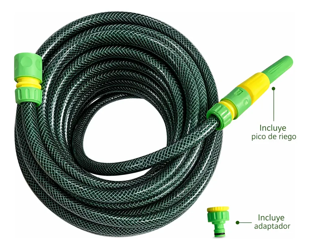 Manguera De Riego 3/4 Trenzada Reforzada X 50mts + Accesorio Verde - Image 7