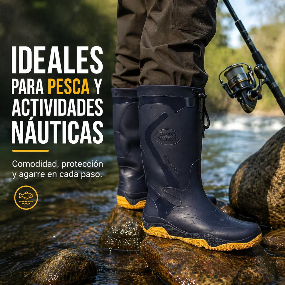 Bota Lluvia Náutica Marine Calfor Pampeana Cuello Cordon(dep - Image 16